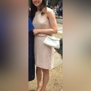 Aidan by Aidan Mattox Beige Embellished Mini Dress